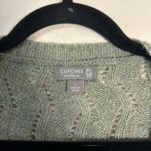 Cupcake LTD Sage Green Frill Knit Cardigan - Picture 3 of 4